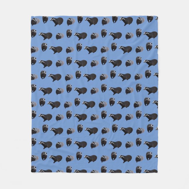Badger Frenzy Fleece Blanket (blau) (Vorderseite)