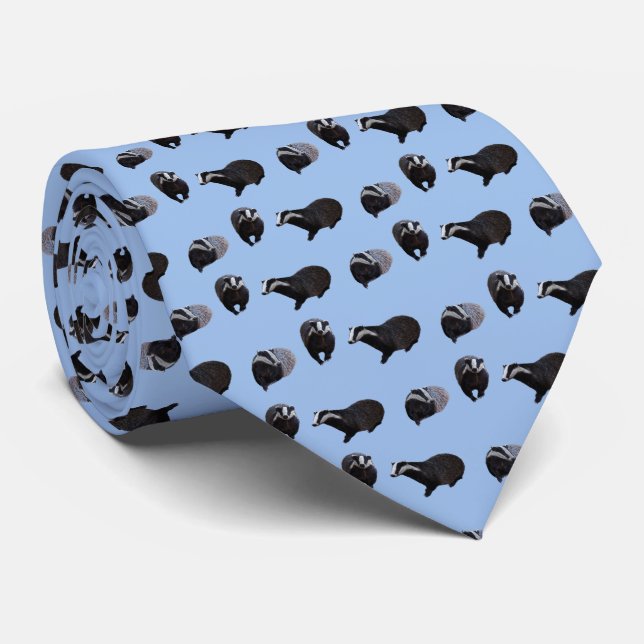 Badger Frenzy Krawatte (Light Blue) (Gerollt)