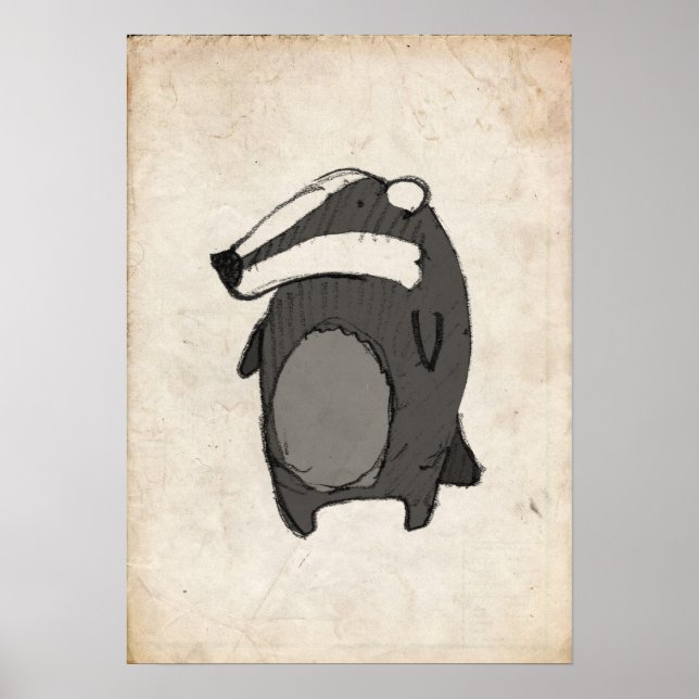 Badger Illustration Poster (Vorne)
