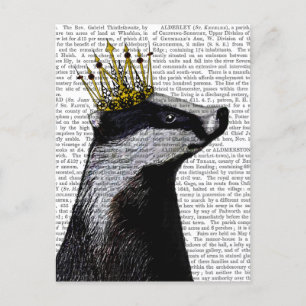 Badger King Postkarte