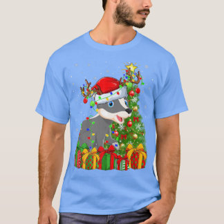 Badger Lighting Xmas Tree Weihnachtsmannmütze Badg T-Shirt