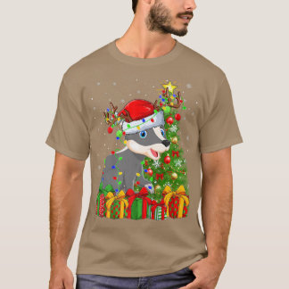 Badger Lighting Xmas Tree Weihnachtsmannmütze Badg T-Shirt