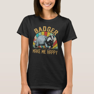 Badger macht mich glücklich 70er 80er Ratel Honey T-Shirt