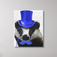 Badger mit Blue Top Hat und Mustache
