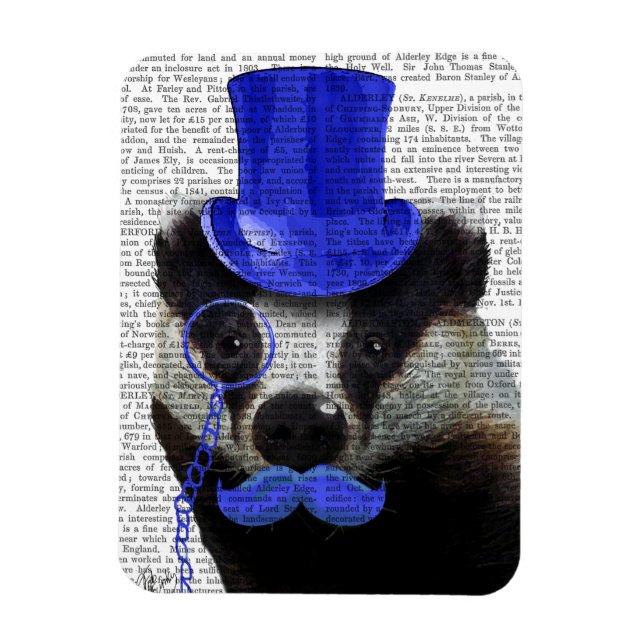 Badger mit Blue Top Hat und Mustache Magnet (Vertikal)