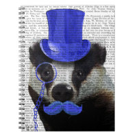 Badger mit Blue Top Hat und Mustache