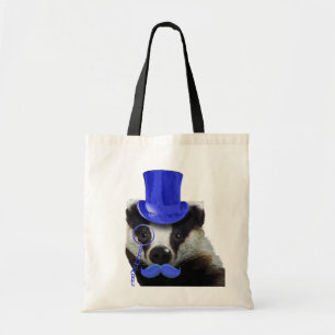 Badger mit Blue Top Hat und Mustache Tragetasche