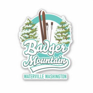 Badger Mountain Waterville Ski Logo Aufkleber