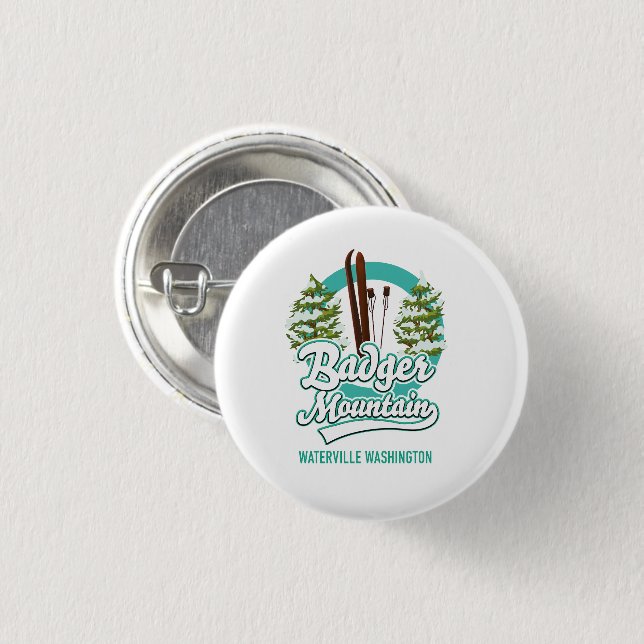 Badger Mountain Waterville Ski Logo Button (Vorne & Hinten)