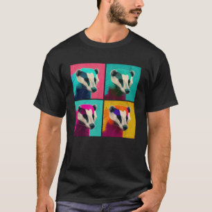 Badger Pop Illustration farbige Tierfrauen Männer T-Shirt