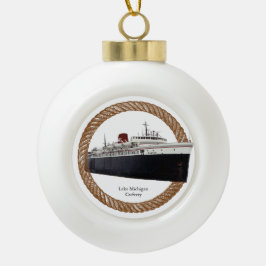 Badger-Seilball oder Schneeflockenschmuck Keramik Kugel-Ornament