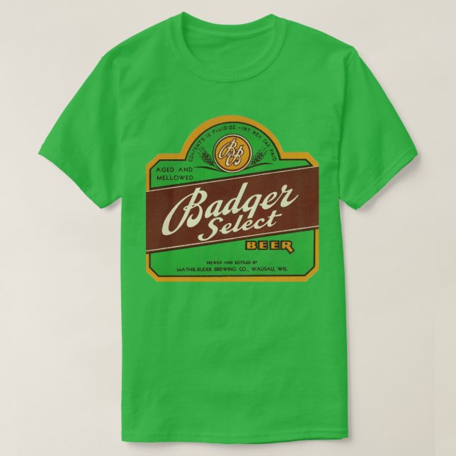 Badger Select Beer Retro Defunktional Breweriana T-Shirt (Design vorne)