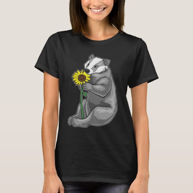 Badger Sonnenblume Blume T-Shirt (Vorderseite)