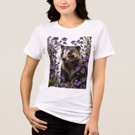 Badger umgeben von Wisconsin-Holzvioletten Tri-Blend Shirt