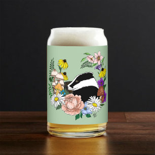 Badger Wild Blume Mushrooms Green Dosenglas