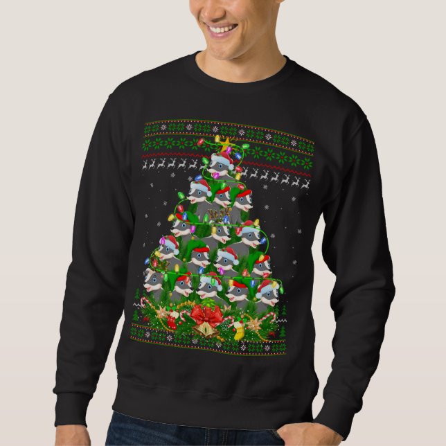 Badger Xmas Leuchtturm Santa Badger Ugly Christ Sweatshirt (Vorderseite)