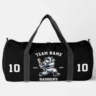 Badgers "Customizable Baseball" Duffle Bag