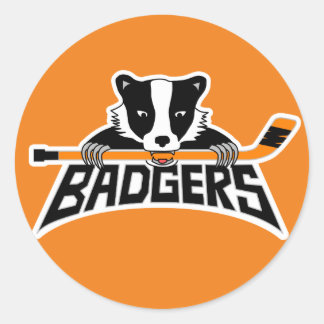 Badgers Hockey-Logo Runder Aufkleber