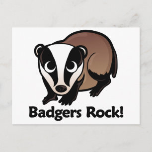 Badgers Rock! Postkarte