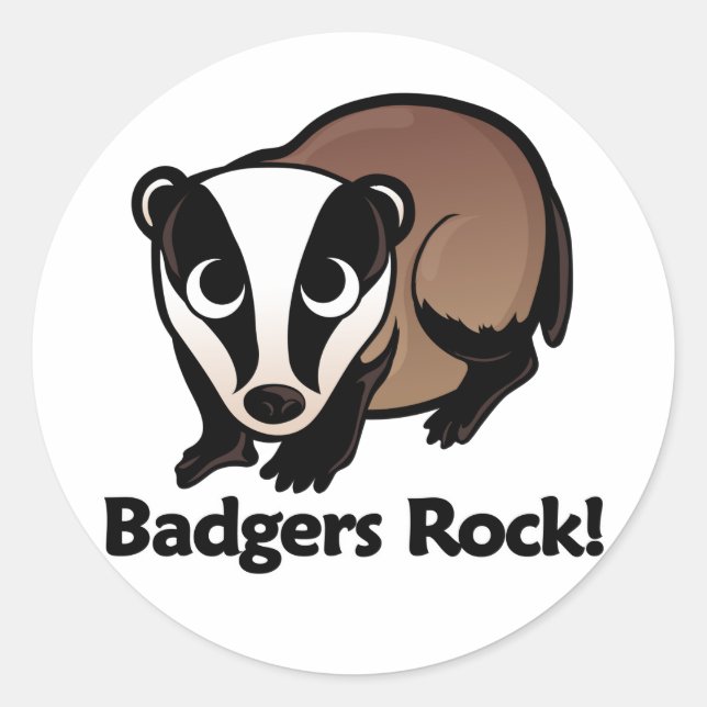 Badgers Rock! Runder Aufkleber (Vorderseite)