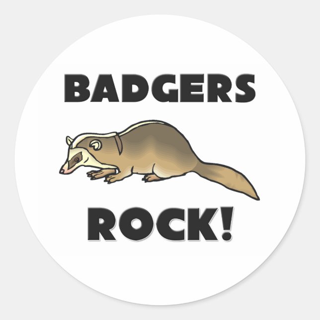 Badgers Rock Runder Aufkleber (Vorderseite)