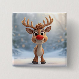 badget christmans pin with reindeer button