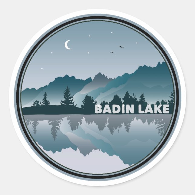 Badiersee North Carolina Reflektion Runder Aufkleber (Vorderseite)