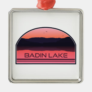 Badin Lake North Carolina Roter Sonnenaufgang Ornament Aus Metall