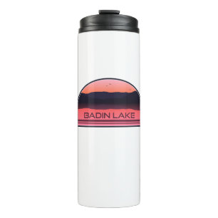 Badin Lake North Carolina Roter Sonnenaufgang Thermosbecher