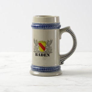 Badisches Wappen Badischer Greif mi Schrift Baden Bierglas