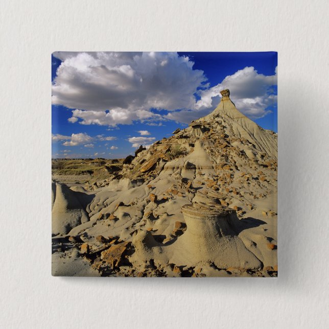 Badlands at Dinosaur Provincial Park in Alberta, 3 Button (Vorderseite)