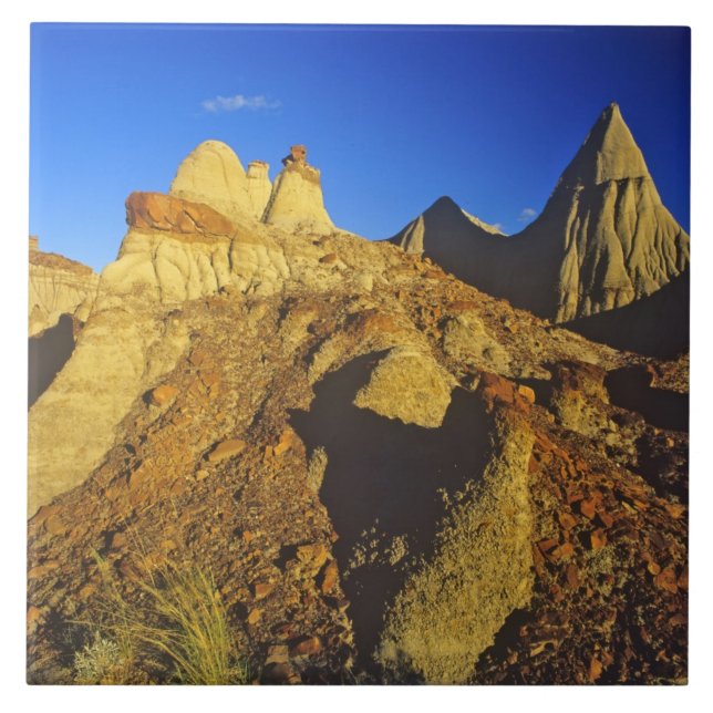 Badlands-Formationen im Provinzialpark Dinosaur 6 Fliese (Vorderseite)
