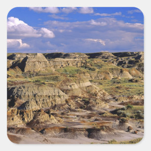 Badlands im Dinosaur Provincial Park in Alberta, 2 Quadratischer Aufkleber