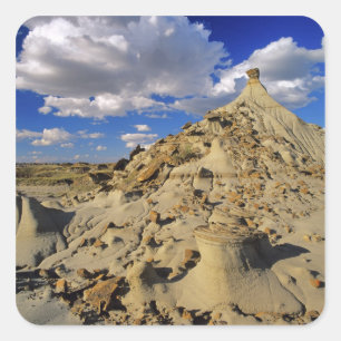 Badlands im Dinosaur Provincial Park in Alberta, 3 Quadratischer Aufkleber