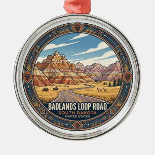 Badlands Loop Road Innerhalb South Dakota Ornament Aus Metall