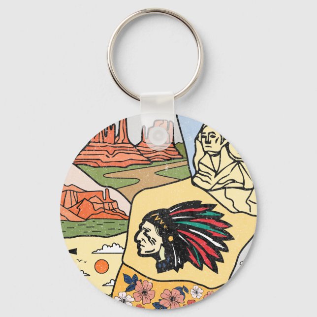 Badlands Mt Rushmore Black Hills South Dakota Kart Schlüsselanhänger (Vorderseite)