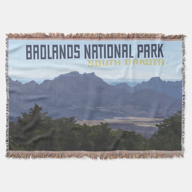 Badlands National Park Cotton Throw Decke (Vorderseite)