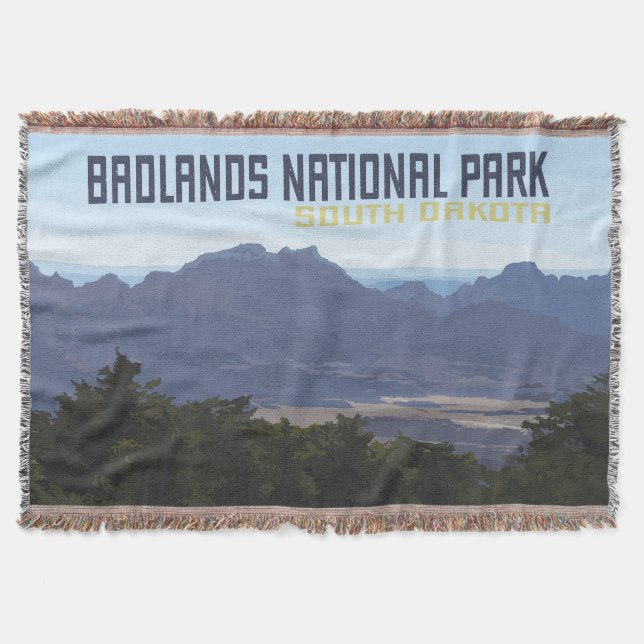Badlands National Park Cotton Throw Decke (Vorderseite)