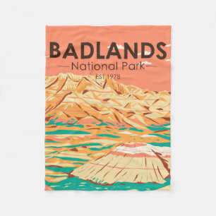 Badlands National Park Landschaft Vintage Fleecedecke