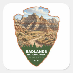 Badlands National Park Pfeilspitze Quadratischer Aufkleber