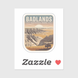 Badlands National Park Retro-Abzeichen Aufkleber