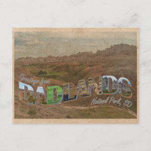 Badlands National Park, SD Vintage-Postkarte Postkarte