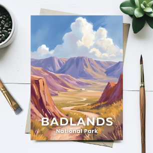 Badlands National Park South Dakota Kunst Reise Postkarte