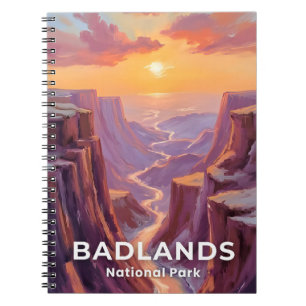Badlands National Park South Dakota Malerei Notizblock