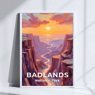 Badlands National Park South Dakota Malerei Poster