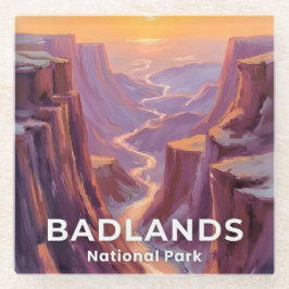 Badlands National Park South Dakota Painting Glasuntersetzer