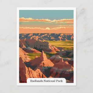 Badlands National Park South Dakota Reise Vintage Postkarte