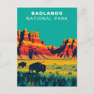 Badlands National Park South Dakota Retro Vintage Postkarte