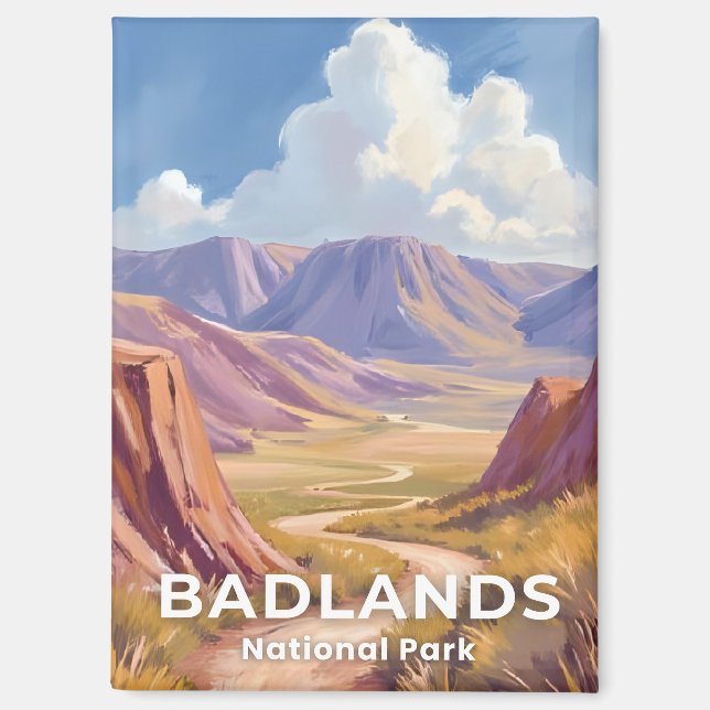 Badlands National Park South Dakota Travel Art Magnet (Vorderseite)