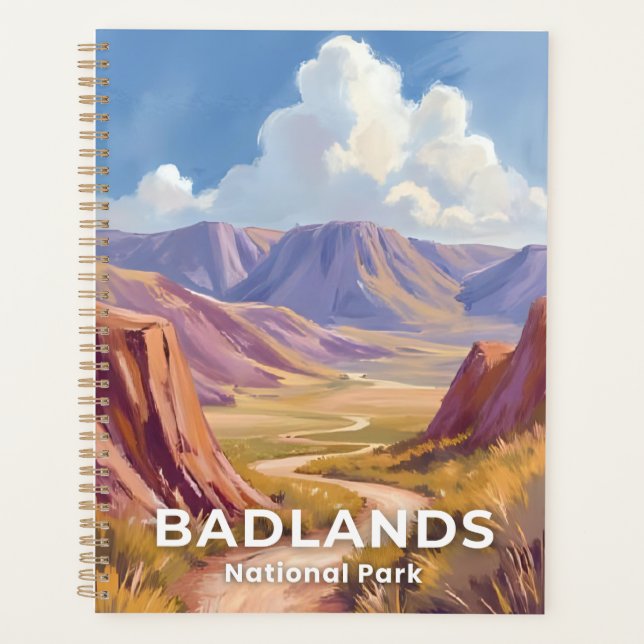 Badlands National Park South Dakota Travel Art Planer (Vorderseite)